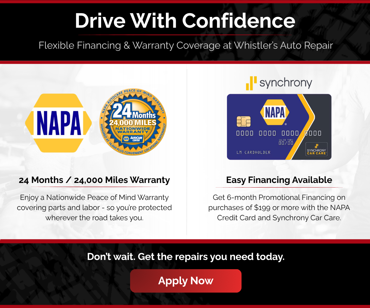 Whistler’s Auto Repair - WarrantyFinancing - Pop-up